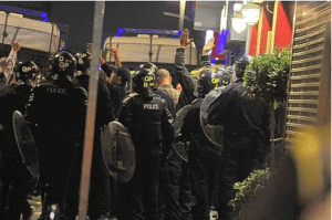 Disorder followed a walk raising money for the Help for Heroes charity, and in memory of murdered drummer Lee Rigby, in Bristol last month.