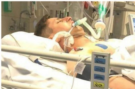 Shabaz Ali, pictured in hospital after the brutal knife attack (Image: PA/Daily Record)