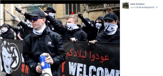 Jack Coulson on a National Action demo in York, summer 2016.