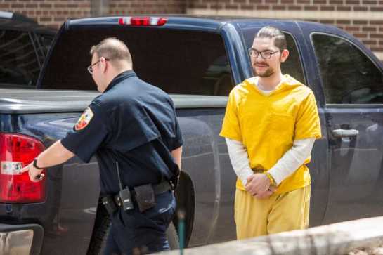  Marq Vincent Perez, 26, is escorted from the Martin Luther King Jr. Federal Building after a pretrial hearing. Perez, of Victoria, is accused of intentionally setting a fire that destroyed a mosque at the Islamic Center of Victoria in January 2017. Contributed// Qiling Wang, Victoria Advocate