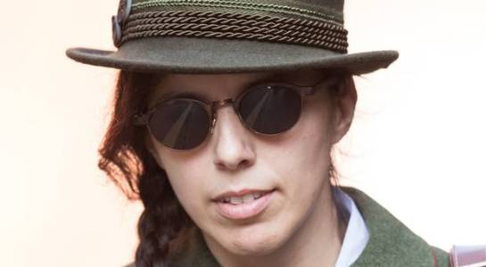 Alleged neo-Nazi, Claudia Patatas, 38, from Banbury, leaves Birmingham Crown Court (Aaron Chown/PA)