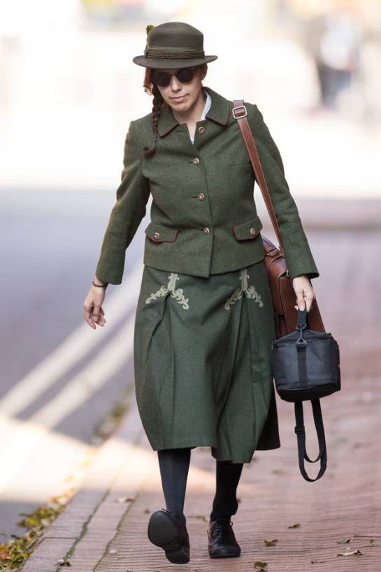 Alleged neo-Nazi terrorist, Claudia Patatas, 38, from Banbury, arriving at court, where she and partner Thomas are on trial accused of being members of far-right extremist group National Action (Aaron Chown/PA)