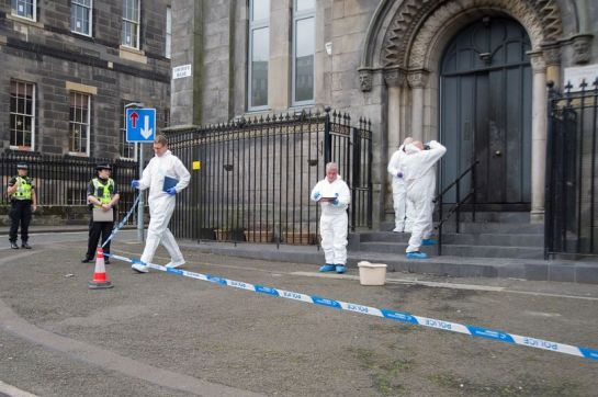 Paul Johnson used petrol to ignite the doors of Guru Nanak Sikh Templein Edinburgh (Image: Daily Record)