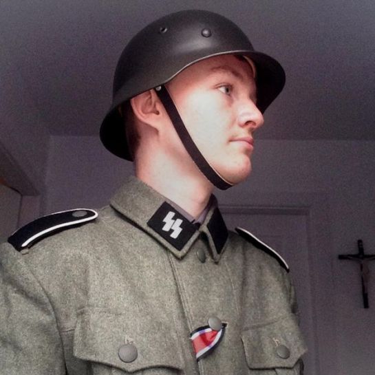 Jack Coulson dressed in a Nazi uniform 