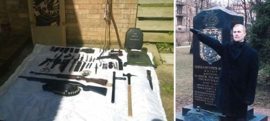 Weapons found at Vehvilainen's home - and photo of him performing a Nazi salute 