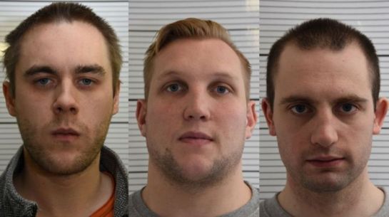 Joel Wilmore (left), Nathan Pryke (centre) and Darren Fletcher admitted being in National Action before the trial began