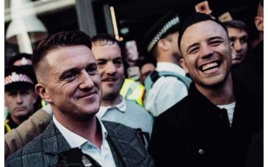 Daniel Thomas, also known as Danny Tommo, with Tommy Robinson, whose real name is Stephen Yaxley-Lennon, at a demonstration Credit: Daniel Thomas/Facebook