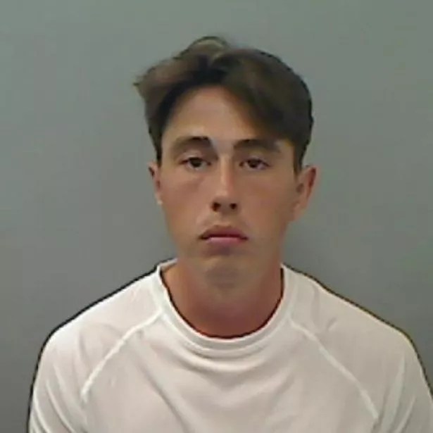 Hartlepool's Joel Bishop was caught throwing missiles at riot police in Hartlepool